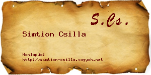 Simtion Csilla névjegykártya